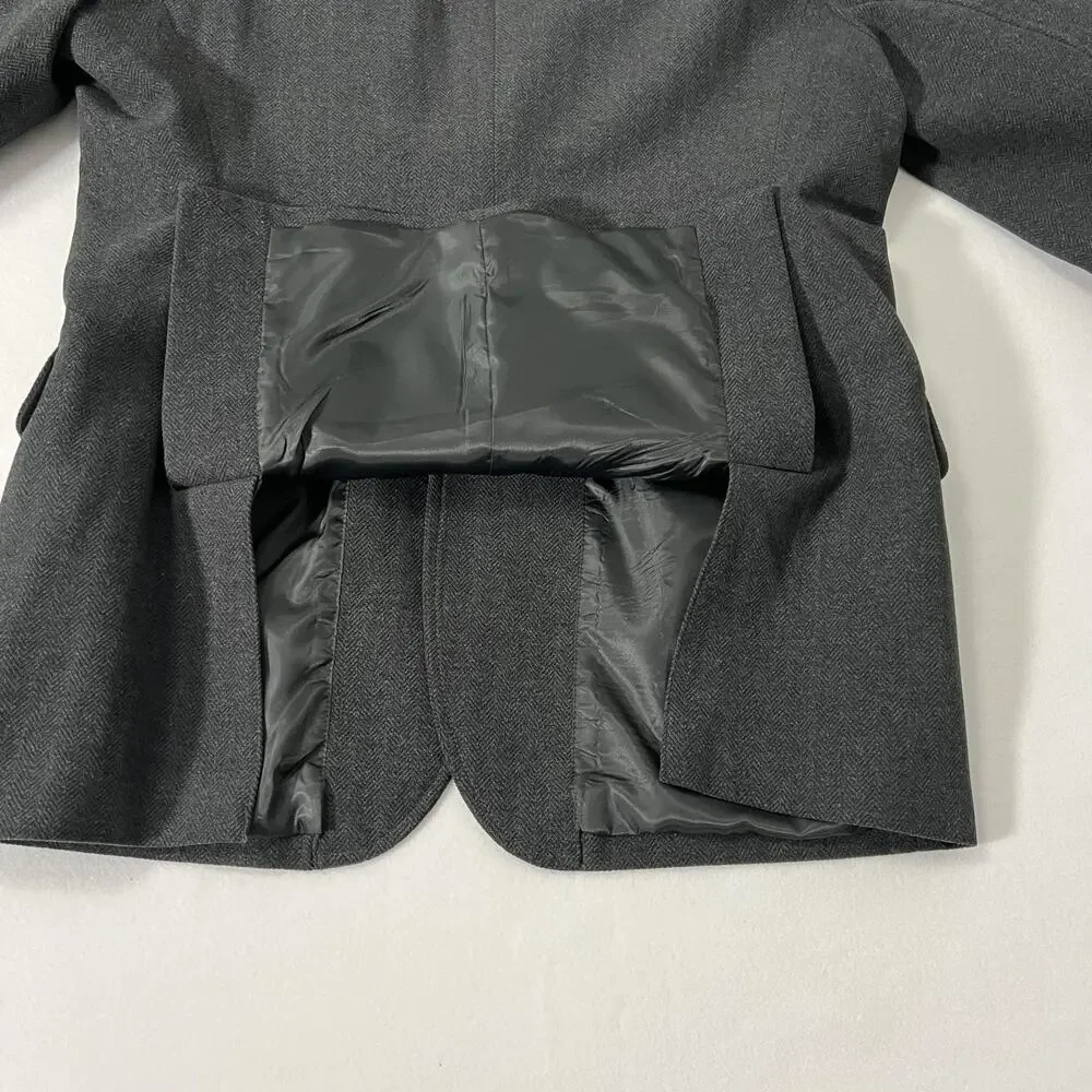 Gap Blazer Mens XL‎ Slim Gray Herringbone Sport Jacket Classic Y2K 2010 Altered